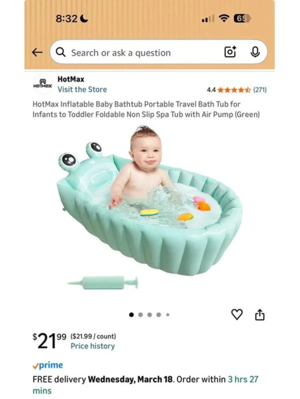 Inflatable Baby Bathtub
